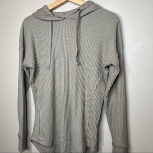 Abercrombie & Fitch Soft Cozy Tan Waffle Knit Long Sleeve Hoodie Size Small
